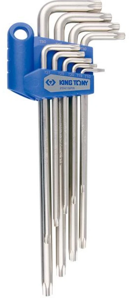 KING TONY TORX RINKINYS SU YPATINGI ILGA skyle T10 - T50 9 vnt. 1127 PLASTIMINĖJE RANENENĖJE