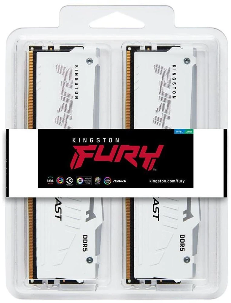 RAM atminties modulio rinkinys Kingston KF560C30BWEAK2-32 | 32 GB (2 × 16 GB, 2G x 64 bitų), DDR5-6000 CL30, Non-ECC