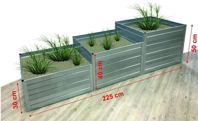 KLASIKA GREENHOUSE Modulinė pakelta lysvė KLASIKA GARDEN "Laiptai" - Cinkuota