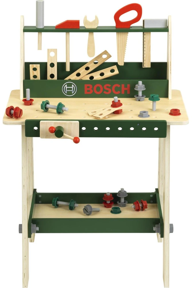 Klein Toys Polesie Theo Klein Bosch medinis pušies medienos darbastalis, vaikų įrankiai