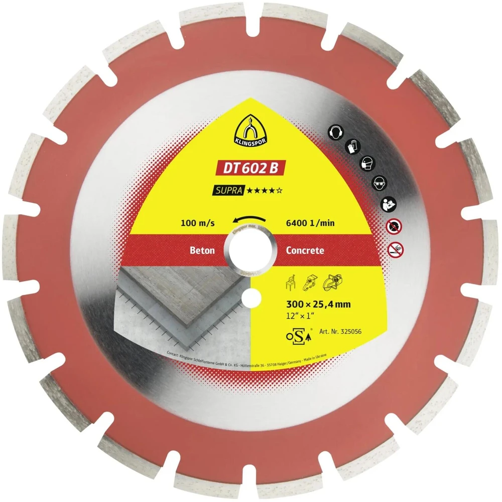 KLINGSPOR TARCZA DIAMENTOWA SEGMENTOWA 350x3,2x25,4mm DT602B