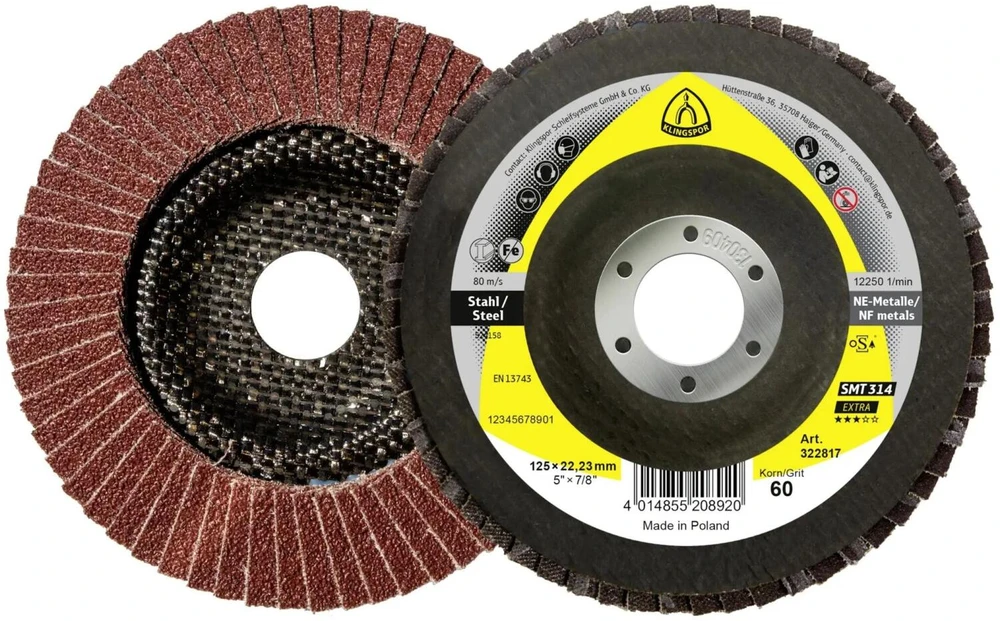 KLINGSPOR ŚCIERNICA LISTKOWA WYPUKŁA SMT314 EXTRA 125mm gr. 60