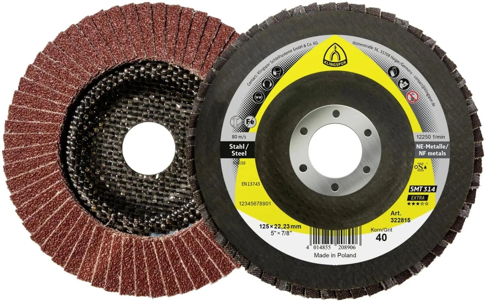 KLINGSPOR ŚCIERNICA LISTKOWA WYPUKŁA SMT314 EXTRA 125mm gr.120