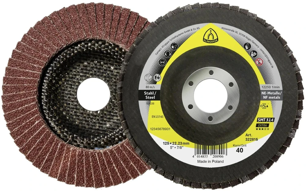 KLINGSPOR ŚCIERNICA LISTKOWA WYPUKŁA SMT314 EXTRA 125mm gr. 40
