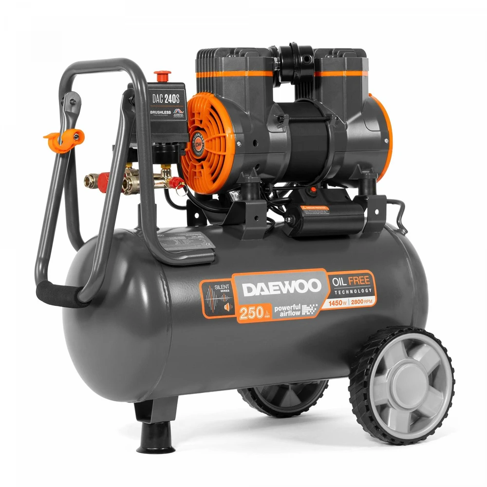 Kompresorius be alyvos DAC 240S DAEWOO, 1,45kW, 250l/min, 8bar, 24l