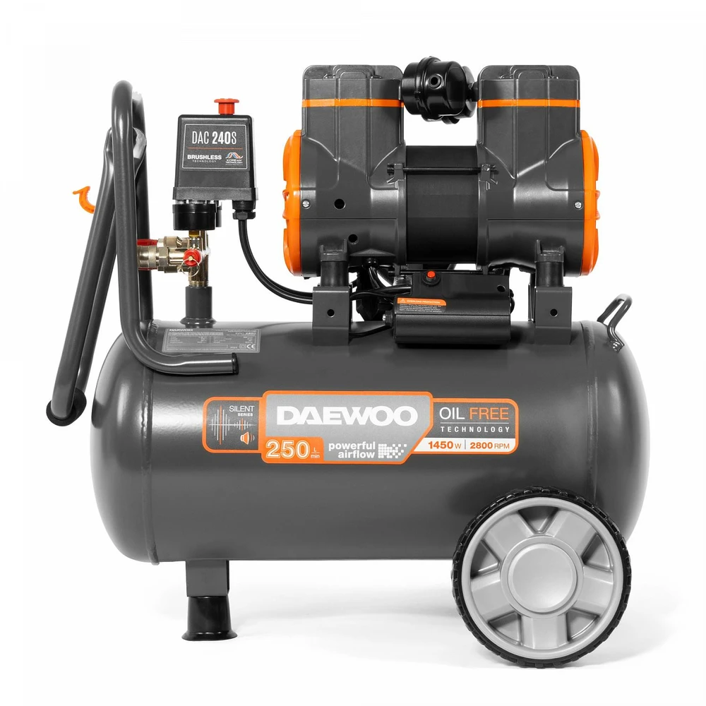 Kompresorius be alyvos DAC 240S DAEWOO, 1,45kW, 250l/min, 8bar, 24l
