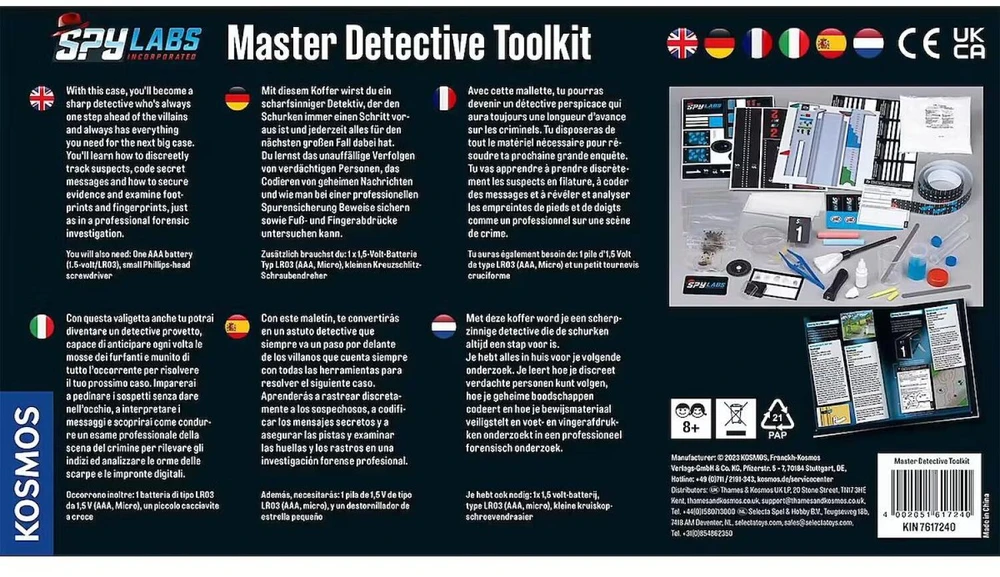 Kosmos Lavinamasis rinkinys SPY LABS MASTER DETECTIVE TOOLKIT 8+