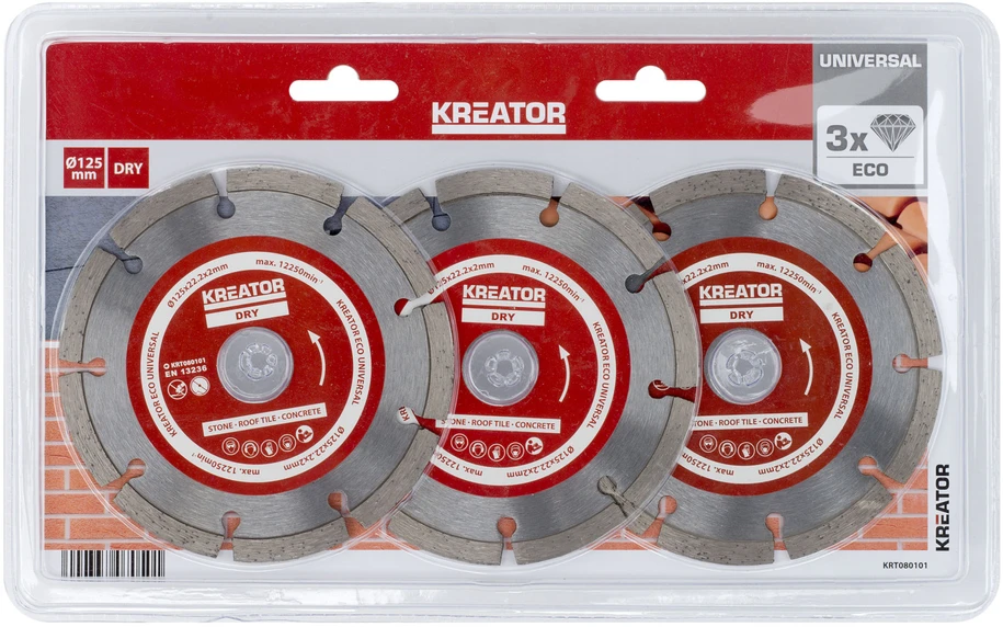 Kreator Deimantinis pjovimo diskas KRT080101, 125mm, 22.2mm, 2.00mm, 1.20mm