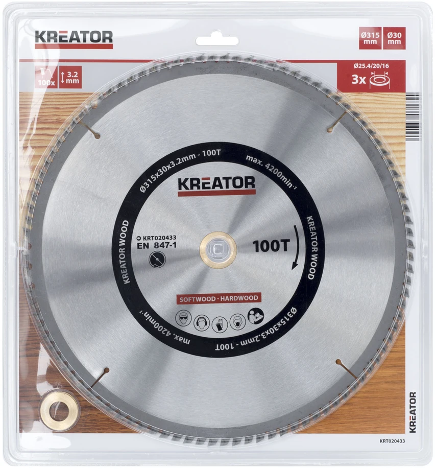 Kreator KRT020433 - Saw blade for wood 315mm, 100T