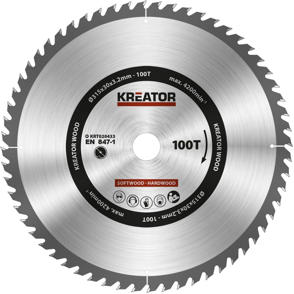 Kreator KRT020433 - Saw blade for wood 315mm, 100T