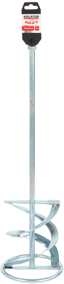 Grąžtas Kreator KRT050007 maišymo mentė, 160mm, 600mm, 14mm, 1100 aps/min, cinkuota, spiralinė
