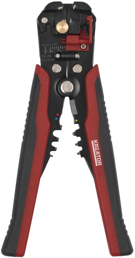 Kreator KRT606006 automatinis laidų nuėmiklis, 6 mm, 10 mm, 7-8 mm, presavimo funkcija, guminė rankena