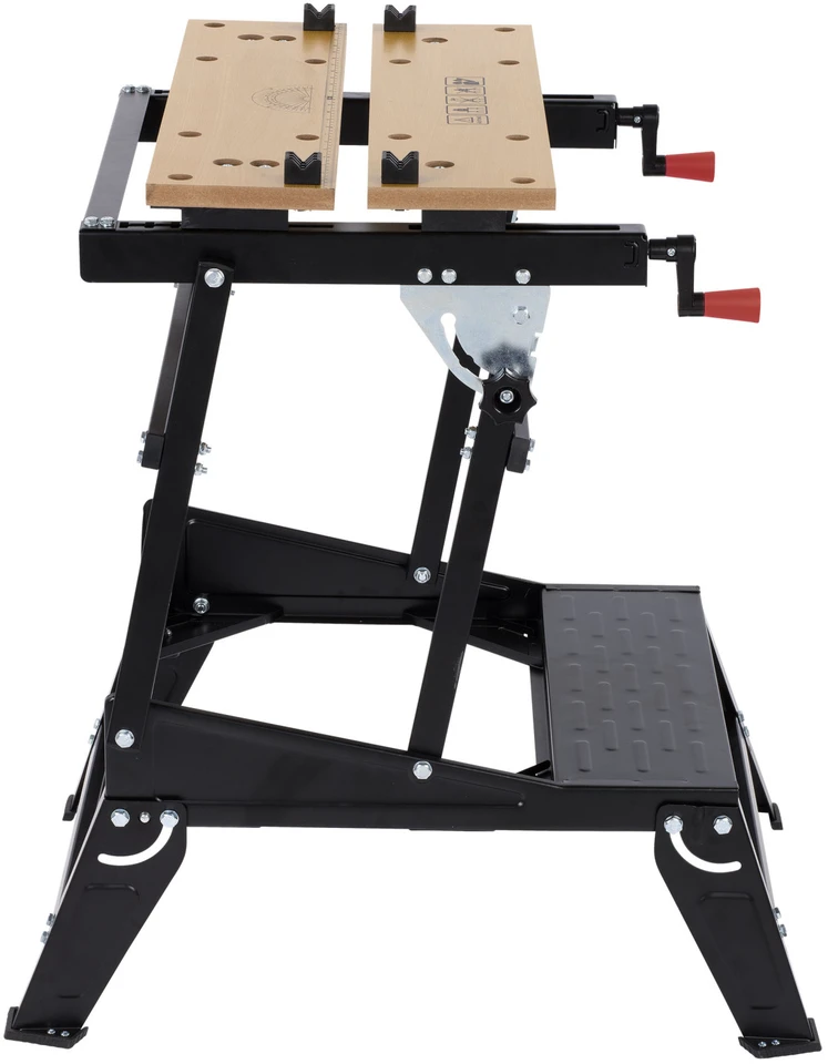 Kreator KRT672002 Sulankstomas darbo stalas, 100 kg, 30-47,5 cm, 77 cm, plieno rėmas, 4 judantys kaiščiai