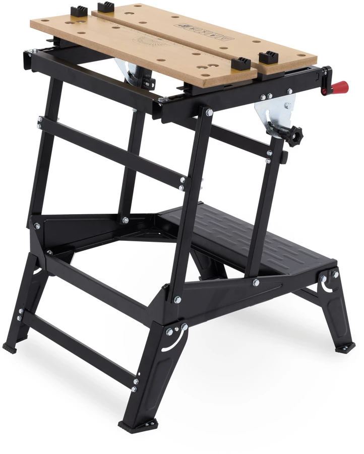 Kreator KRT672002 Sulankstomas darbo stalas, 100 kg, 30-47,5 cm, 77 cm, plieno rėmas, 4 judantys kaiščiai