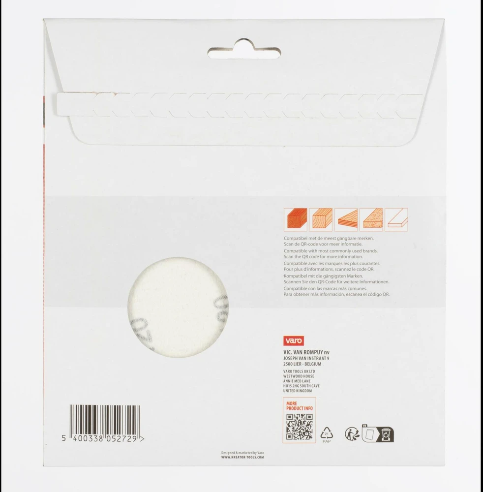 Kreator Šlifavimo diskai KRT231557, Ø180mm, G120, 5vnt., Velcro