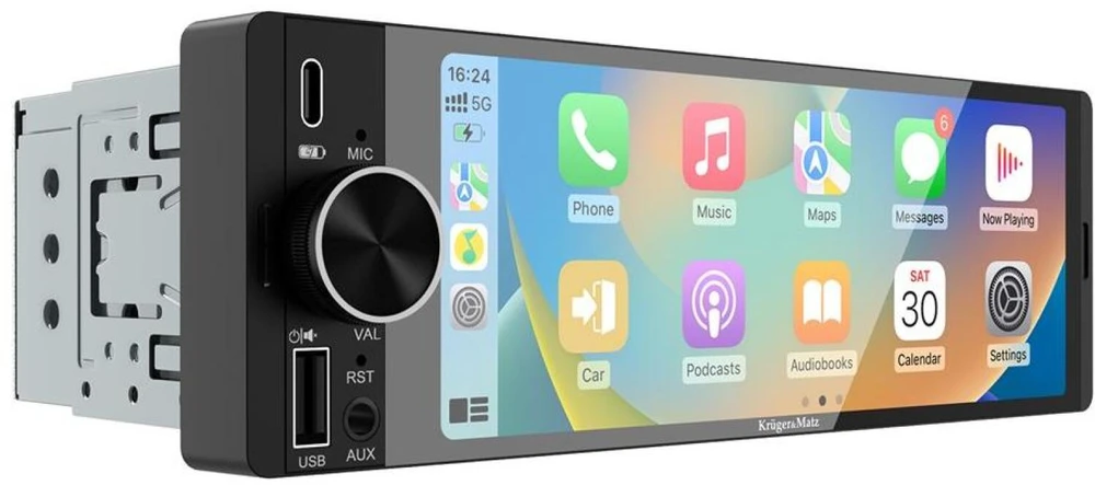 Kruger & Matz KM2016 1DIN CarPlay/AndroidAuto automobilio radijas