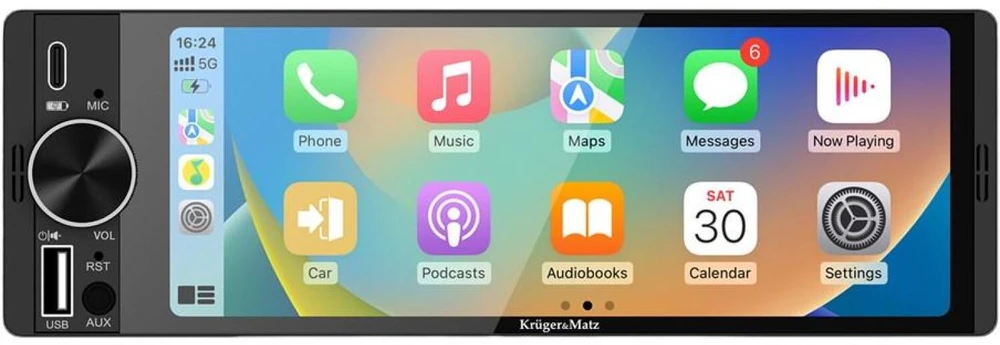 Kruger & Matz KM2016 1DIN CarPlay/AndroidAuto automobilio radijas