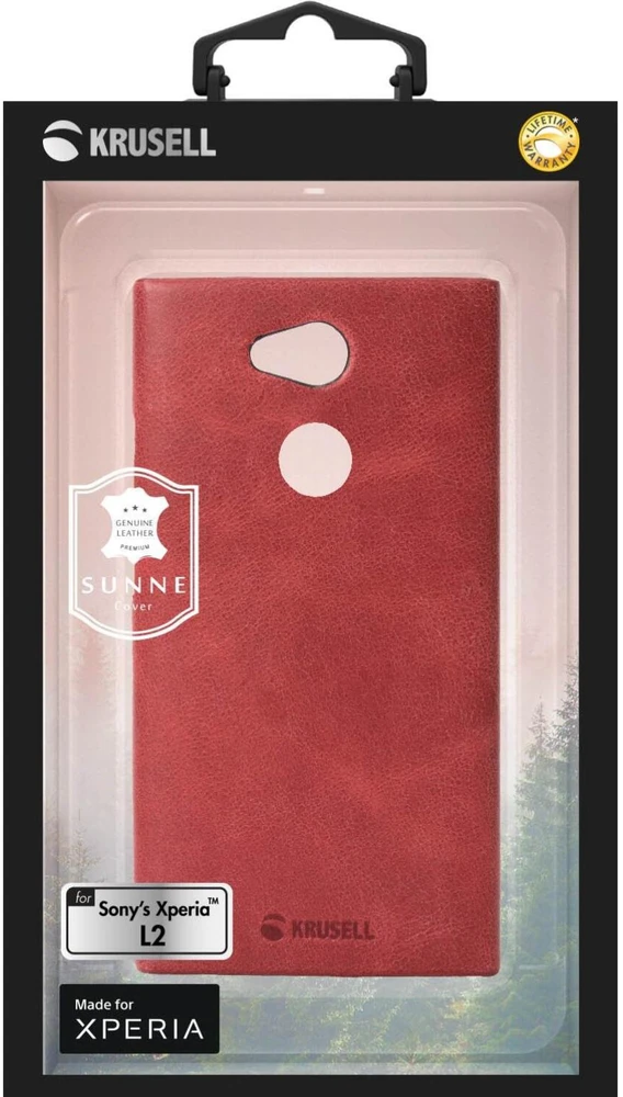Raudonas telefono dėklas Krusell Sunne Cover Sony Xperia L2
