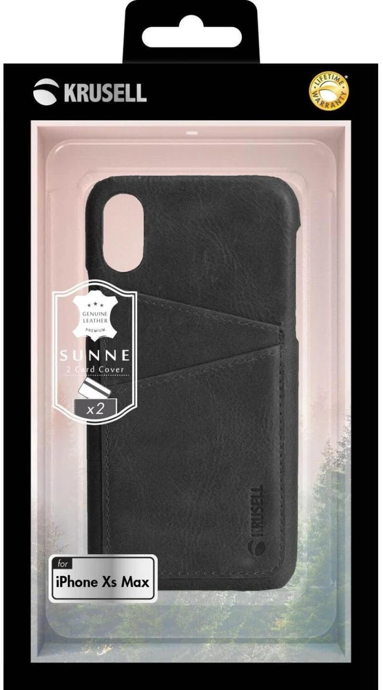Telefono dėklas Krusell Sunne 2 Card Cover iPhone XS Max, juodas