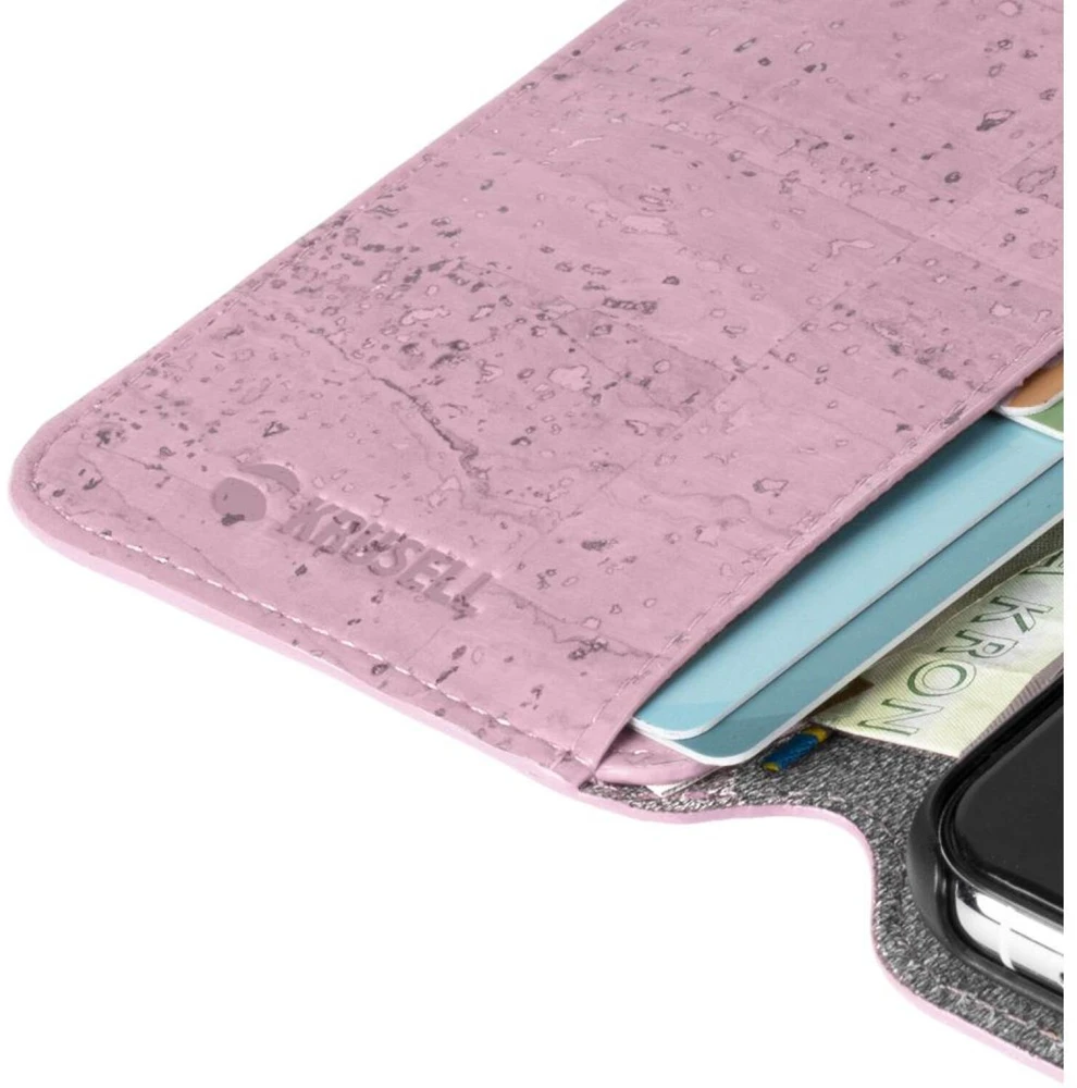 Rožinis telefono dėklas-pinigine Krusell Birka iPhone 11 Pro