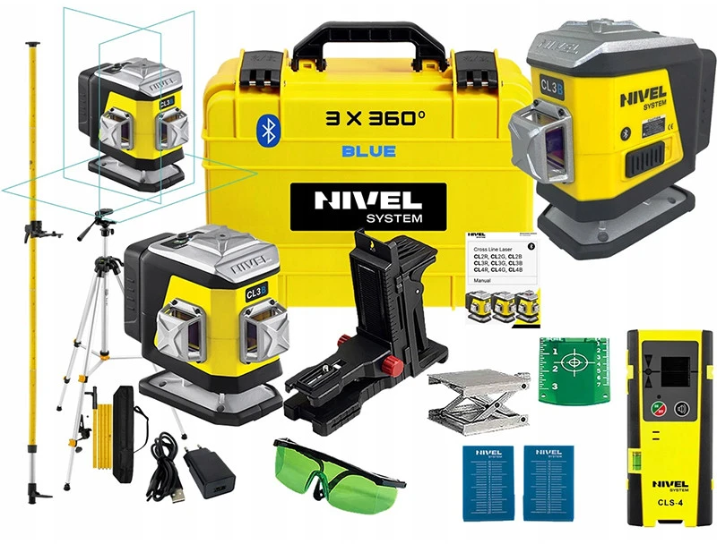 Kryžminis lazerinis nivelyras Nivel System CL3B + priedai
