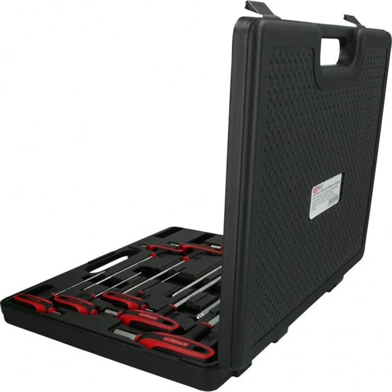 T- formos raktų komplektas, šešiakampiai HEX 2-12 mm, 9 vnt, KS Tools