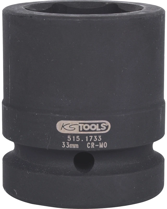 Šešiakampė smūginė galvutė, trumpa 1" 33mm, KS Tools