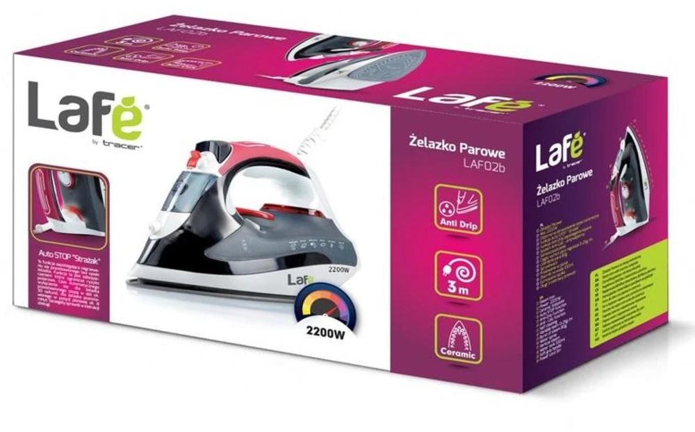 Lafe Garinis lygintuvas LAF02b juodos ir raudonos spalvos