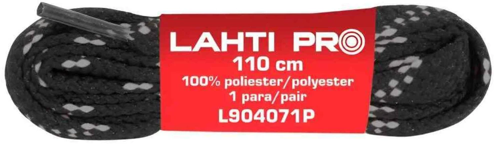 Lahti Pro Sznurowadła Plokšti batų raišteliai, juodai pilki, l904081p, 10 porų, 110 cm, Lahti
