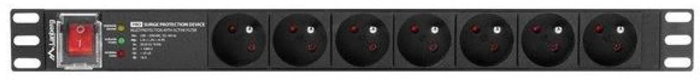 LANBERG PDU Rack pro 19 colių 1U 16A 7x FR lizdai 2m
