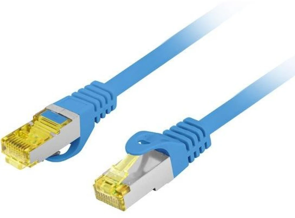 PATCHCORD KAT.6A S/FTP LSZH CU 0.25M Mėlynas FLUKE PASSED LANBERG