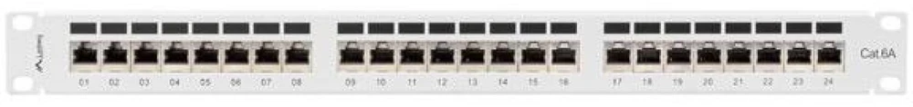 LANBERG patch panel 24 port 1U kat.6A FTP pilkas