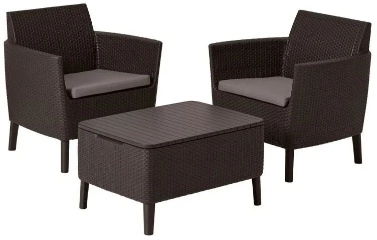 Lauko baldų komplektas Keter Gardena Garden furniture Salemo Balcony Set ruda