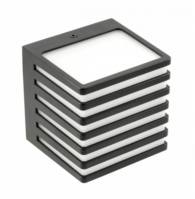 Lauko sieninis LED šviestuvas SIROLO, 10W, 1000lm, 4000K, IP54, Juodas, GTV