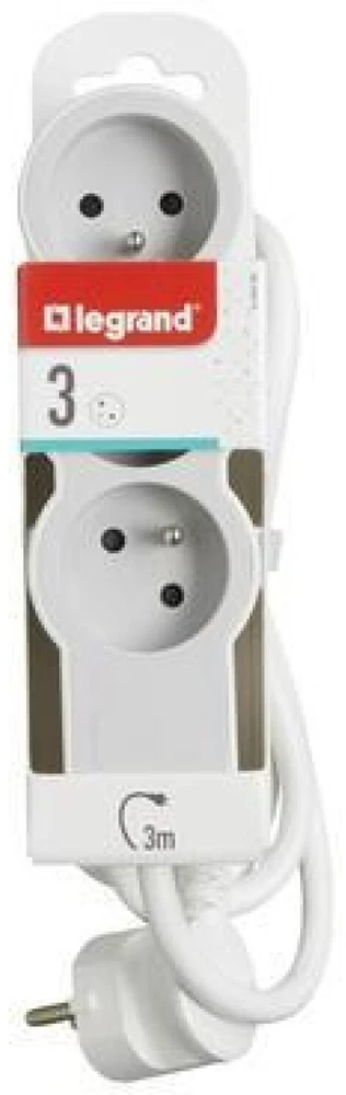 Legrand Standartinis ilgintuvas 3x2P+Z 3m balta ir-pilka