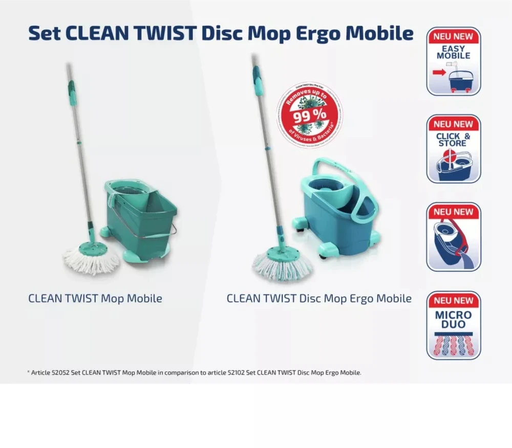 Leifheit grindų valymo rinkinys Clean Twist Disc Mop, 1052102