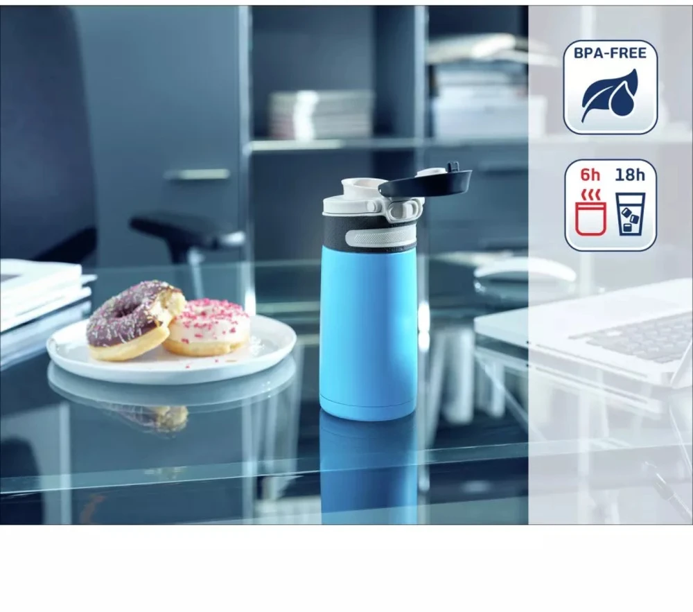 Leifheit Leifheit 3248 Flip Termo puodelis 350 ml Mėlynas
