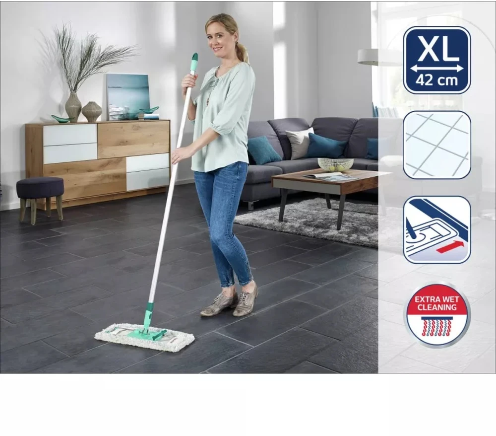 Leifheit Profi XL cotton plus mop Cotton/Fiber Pilkas, Turquoise, Baltas