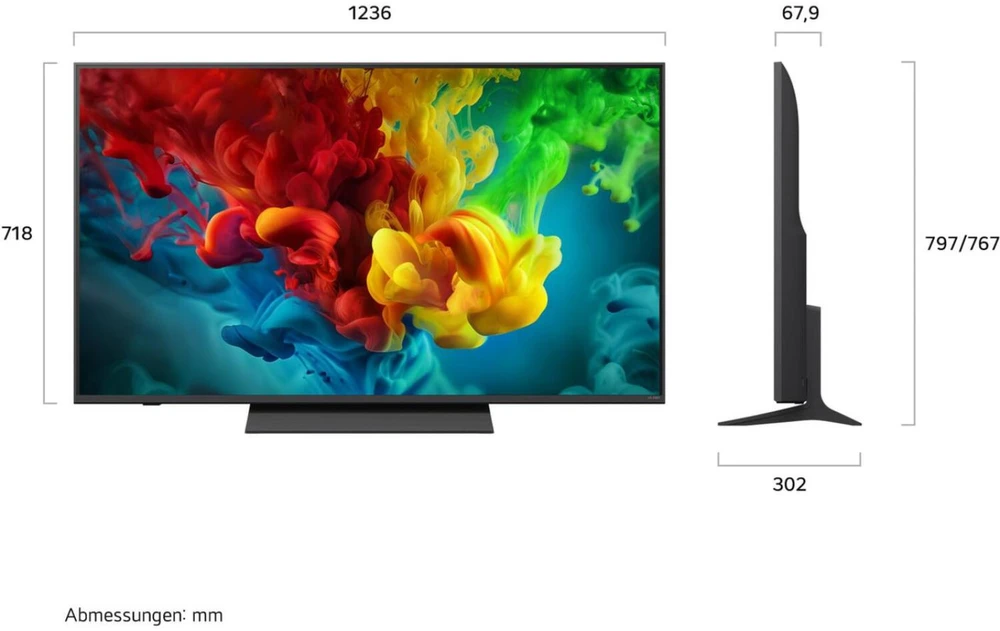 Lg televizorius 55QNED83B6A.AEUD, 139cm, 4K UHD, Mini LED, 120Hz, webOS 26, HDR10, Filmmaker Mode, Game Optimizer, ALLM, VRR
