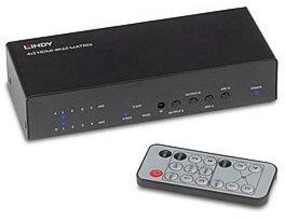 AV Jungiklis - LINDY 4x2 HDMI 4K60 Matrix su EDID Valdymu ir Dvigubas Garso Išgavimas