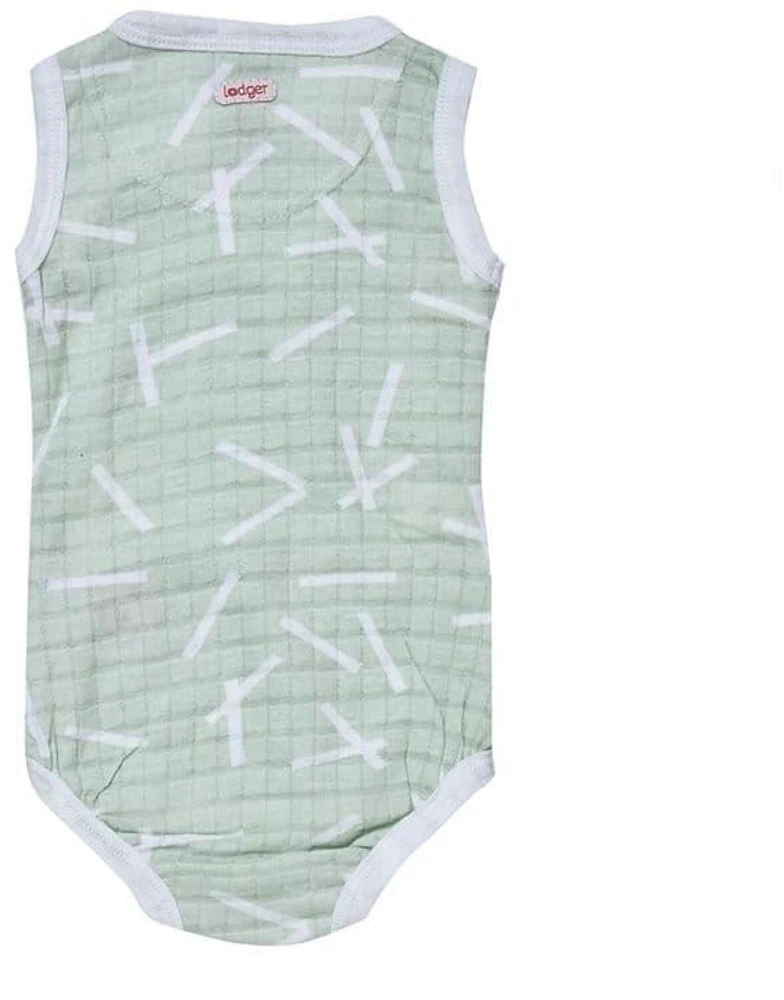 Cocoon Sale! Lodger Romper Sprinkle sleeveless cotton bodysuit Leaf 62 cm RF 070_62