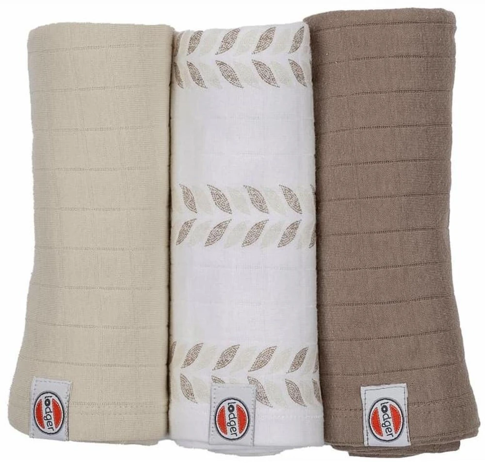 Happy New! Lodger Swadler Solid Matcha cotton diaper Birch 70x70 cm 3pcs. SWM 093