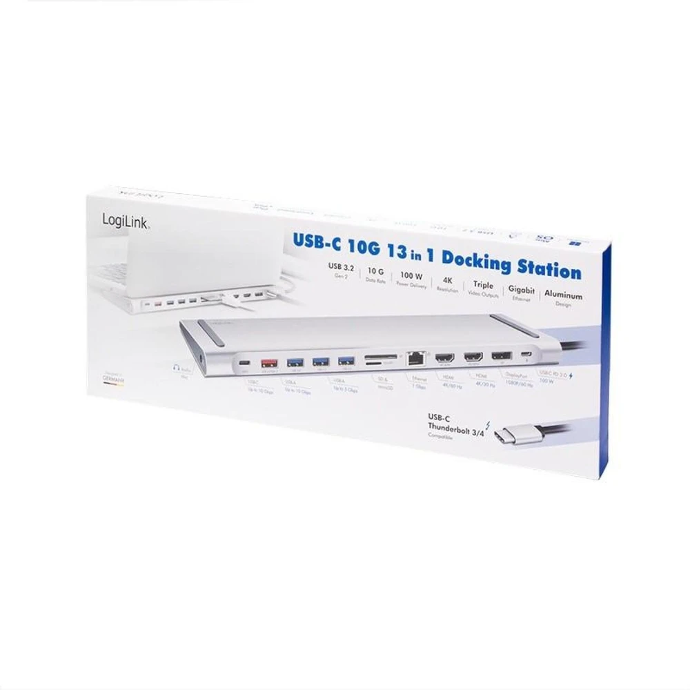 LogiLink Doko stotelė usb3.2 ,usb-c,12-portów, pd