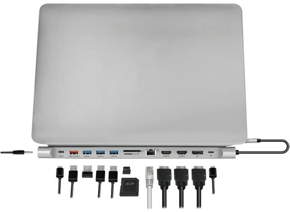 LogiLink Doko stotelė usb3.2 ,usb-c,12-portów, pd