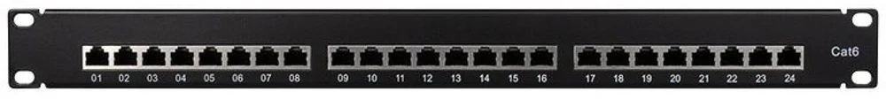 LOGILINK NP0048 LOGILINK- Patch Panel 19-mounting Cat.6 STP 24 jungtys, juodas