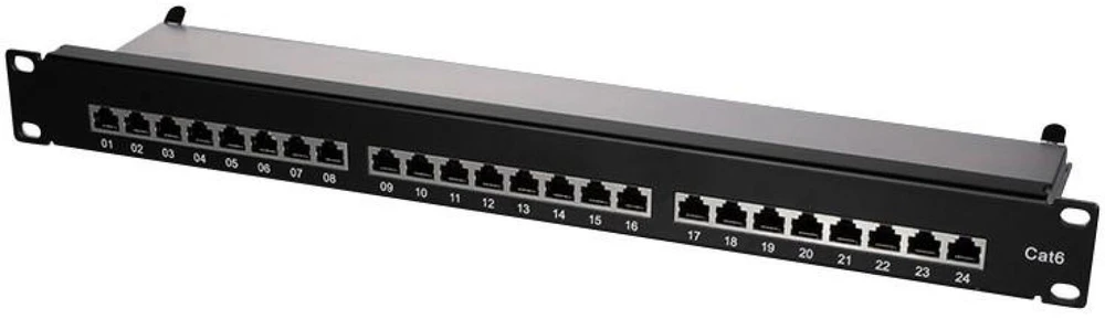 LOGILINK NP0048 LOGILINK- Patch Panel 19-mounting Cat.6 STP 24 jungtys, juodas