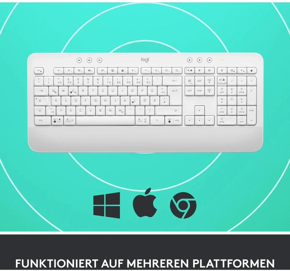 Klaviatūra Logitech Signature K650, Baltos spalvos, Vokiečių kalba (Qwertz)