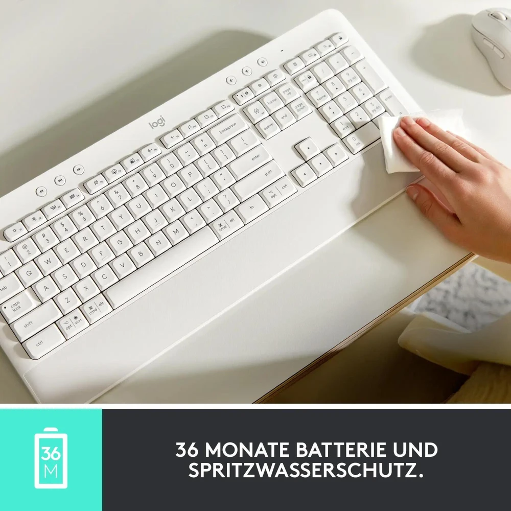 Klaviatūra Logitech Signature K650, Baltos spalvos, Vokiečių kalba (Qwertz)