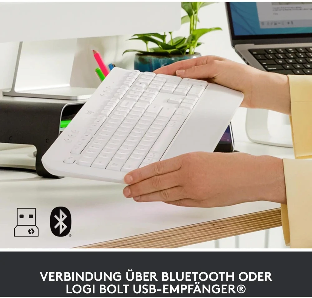 Klaviatūra Logitech Signature K650, Baltos spalvos, Vokiečių kalba (Qwertz)
