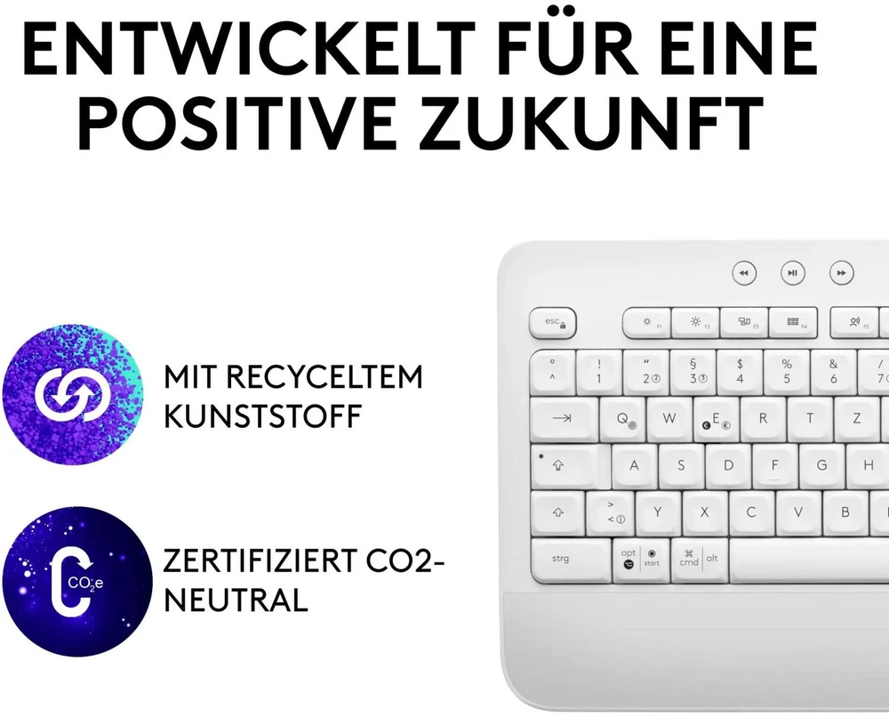 Klaviatūra Logitech Signature K650, Baltos spalvos, Vokiečių kalba (Qwertz)